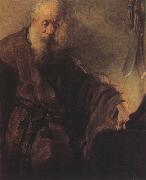 REMBRANDT Harmenszoon van Rijn, St Paul at his Writing-Desk (mk33)